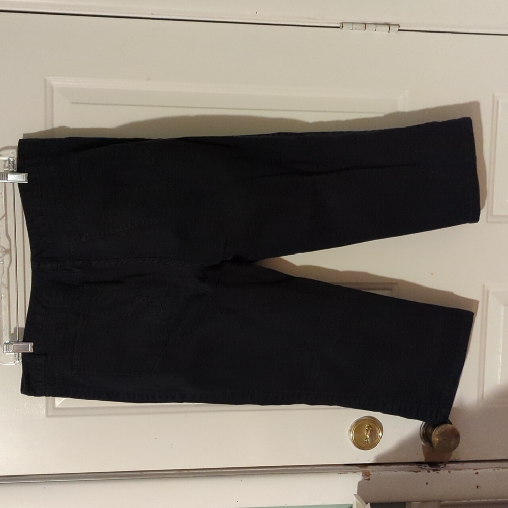 Talbots Black Denim Capris Size 14 Stretch Summer - Picture 7 of 10